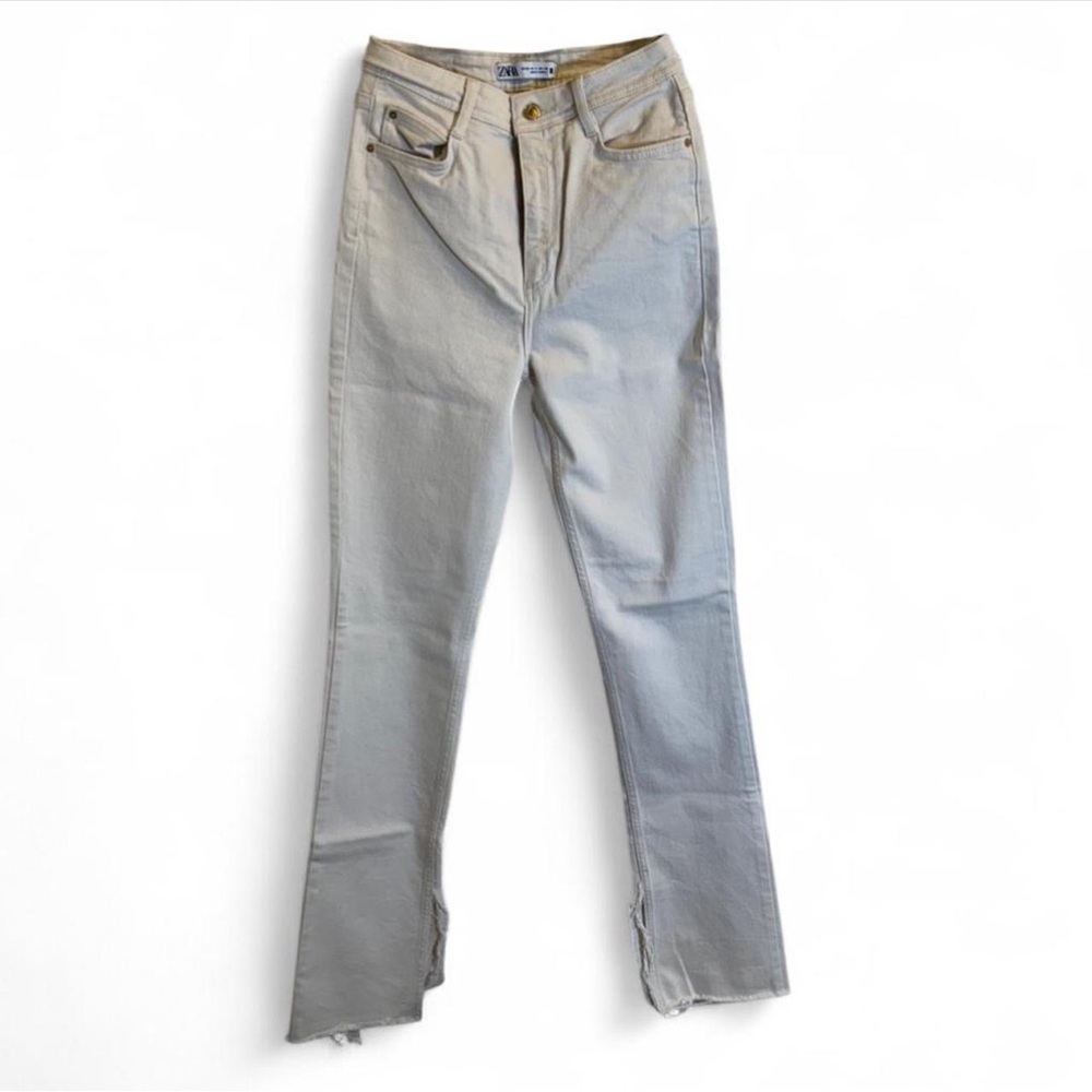 Zara Cream Button-Detail Pants